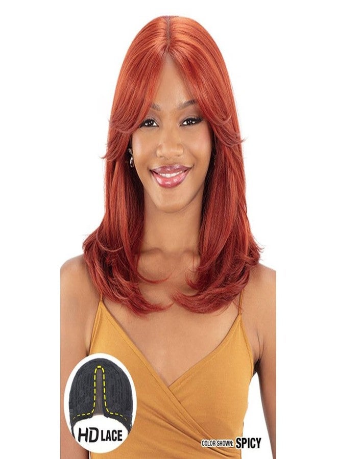 Shake-N-Go Equal Synthetic Curtain Bang Hd Lace Wig - Sage (1B OFFBLACK) - Image 4